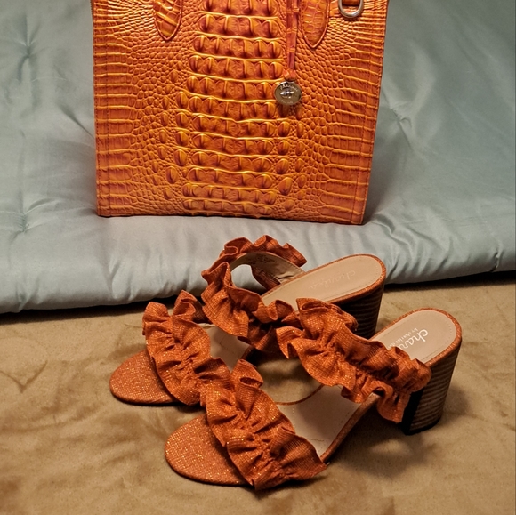 Dressy Orange Sandals - Picture 2 of 4